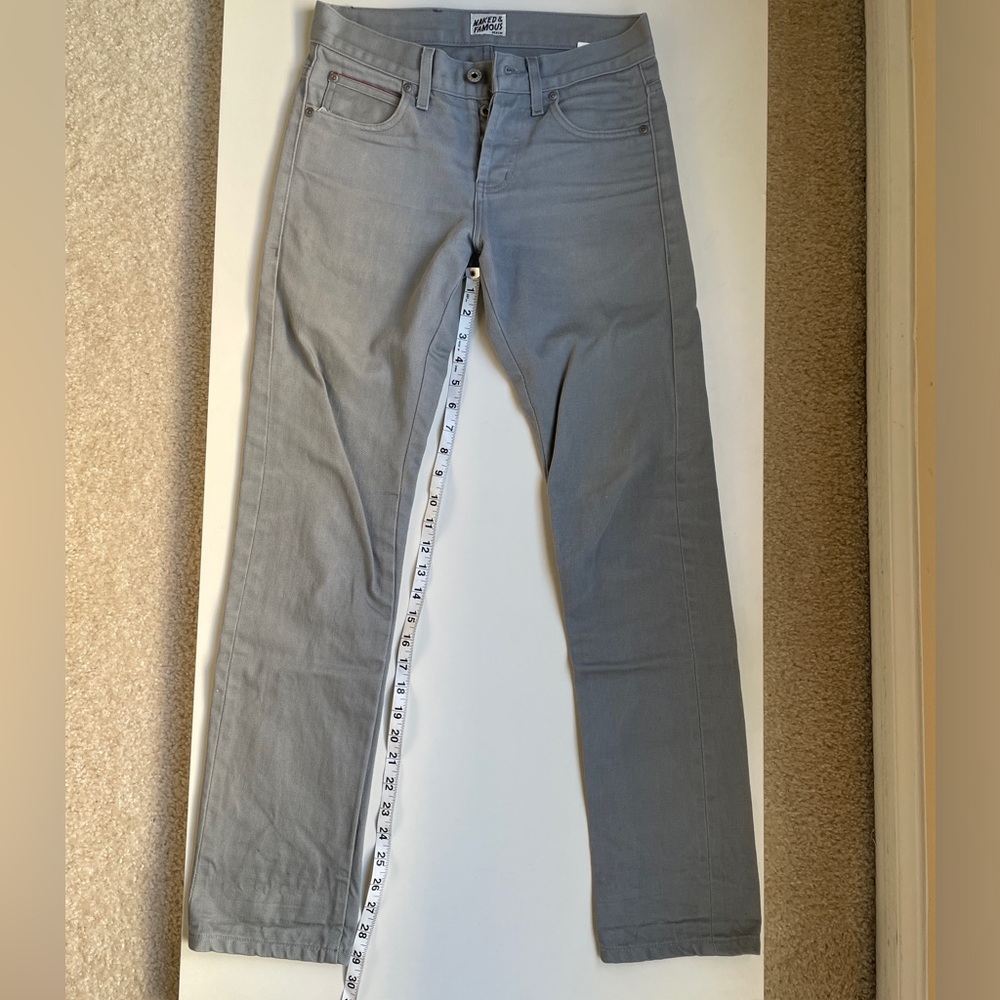Naked & Famous Griffin Selvedge Chino Gray pants size 28